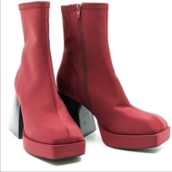 New Jeffrey Campbell Dauphin Wine Square Toe Boot size 7 - Picture 9 of 10